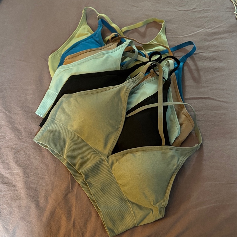 Set of Colorful padded Bralettes Evercute Amazon brand small.